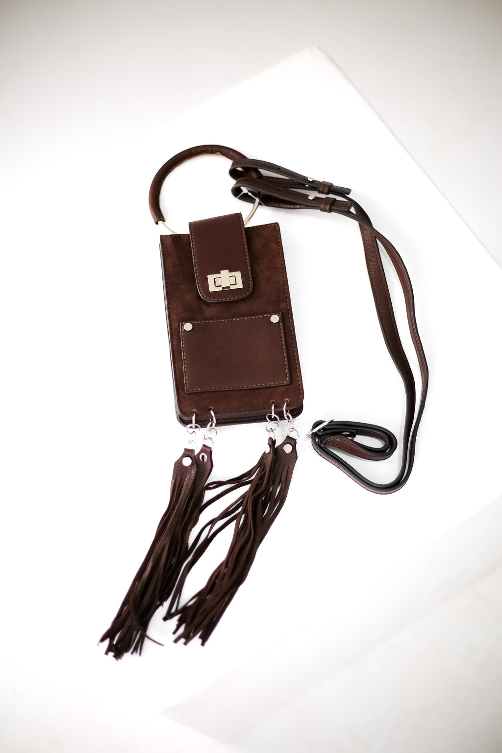 Brown Derí Mini Fringe Bag