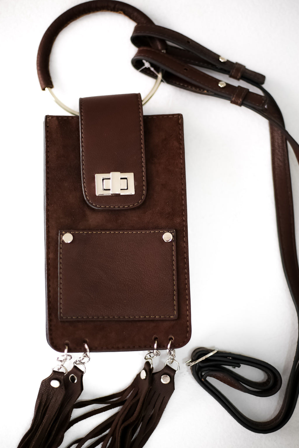 Brown Derí Mini Fringe Bag