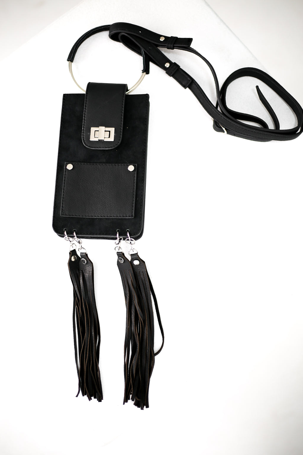 Black Derí Mini Fringe Bag