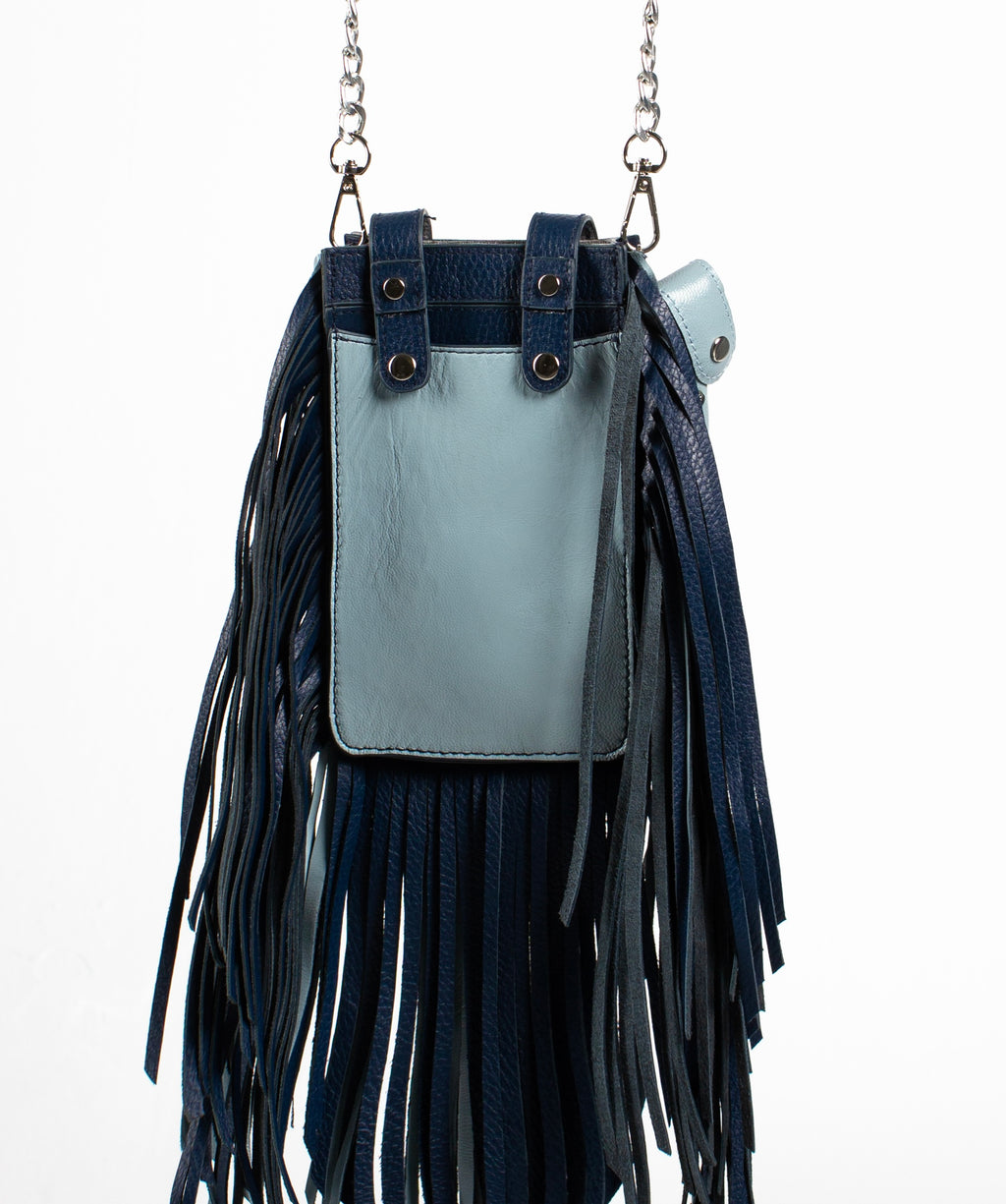 Blue shades Derí Mini Fringe Bag