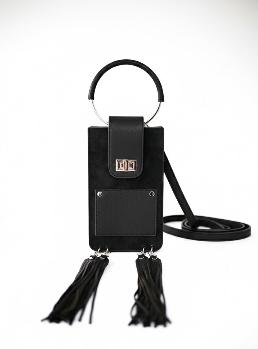 Black Derí Mini Fringe Bag