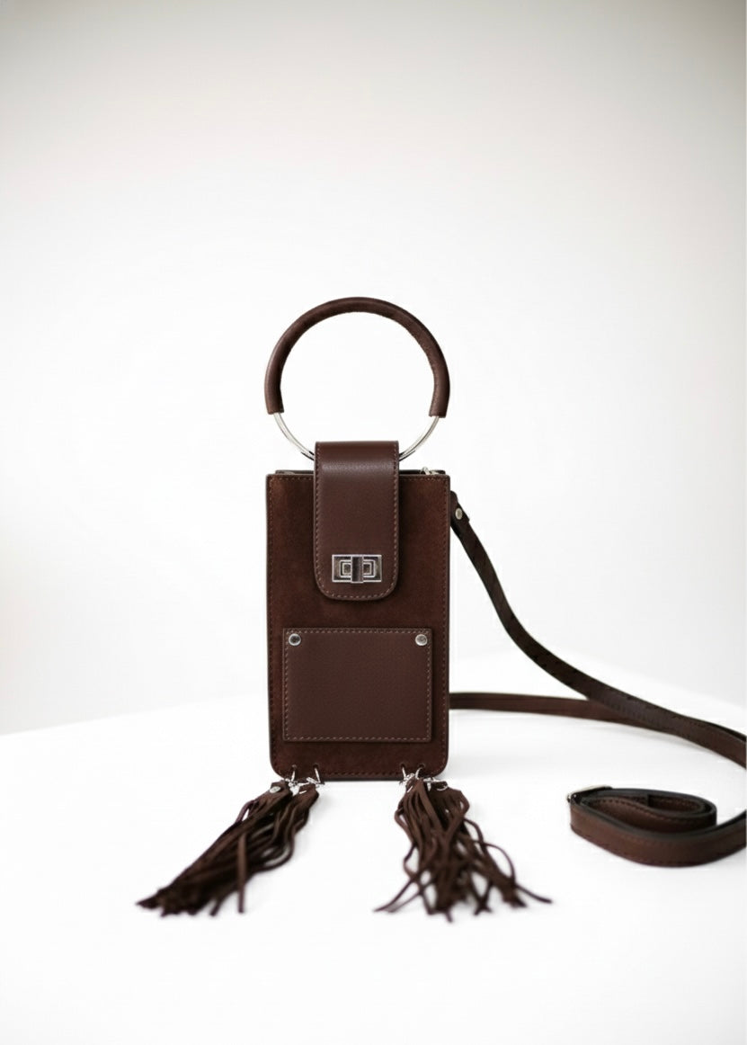 Brown Derí Mini Fringe Bag