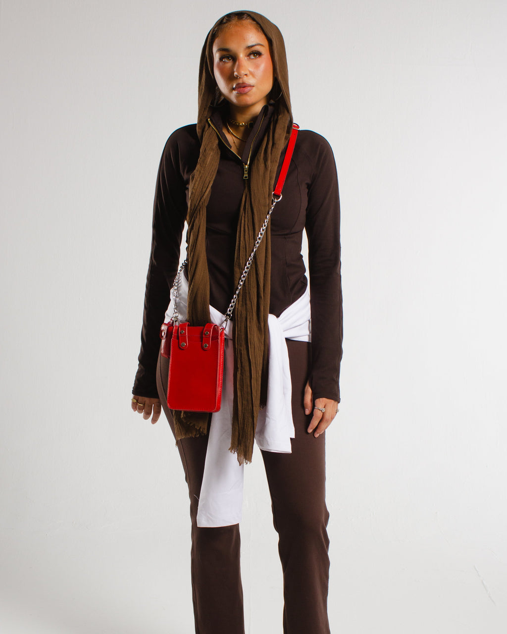 Bright red Derí Mini Fringe Bag