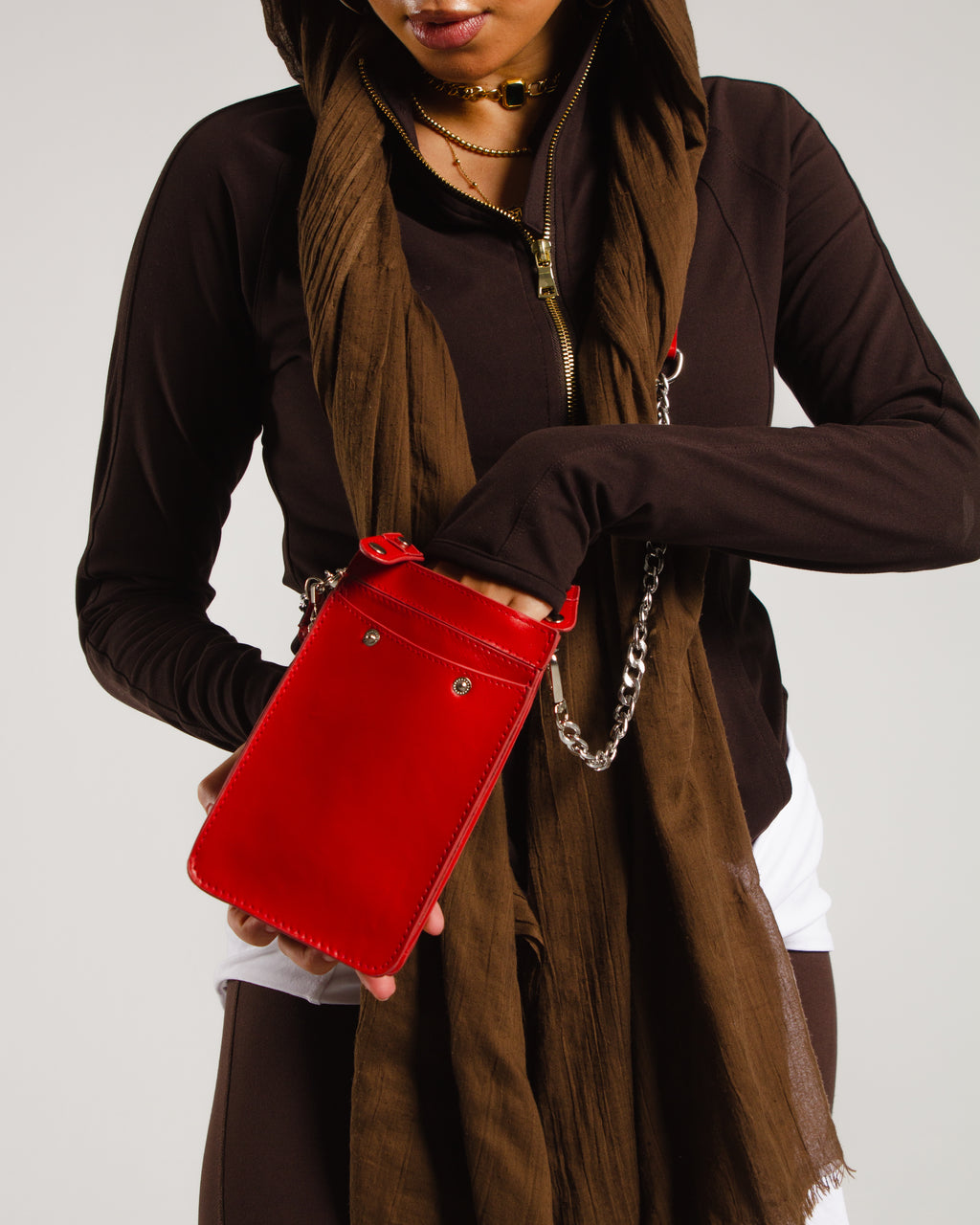 Bright red Derí Mini Fringe Bag