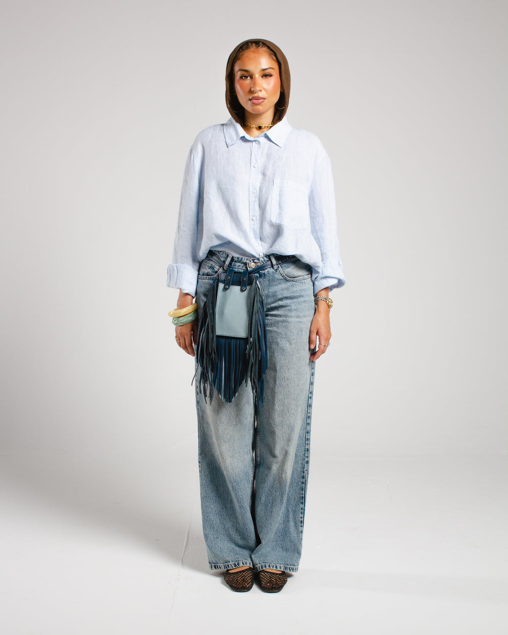 Blue shades Derí Mini Fringe Bag