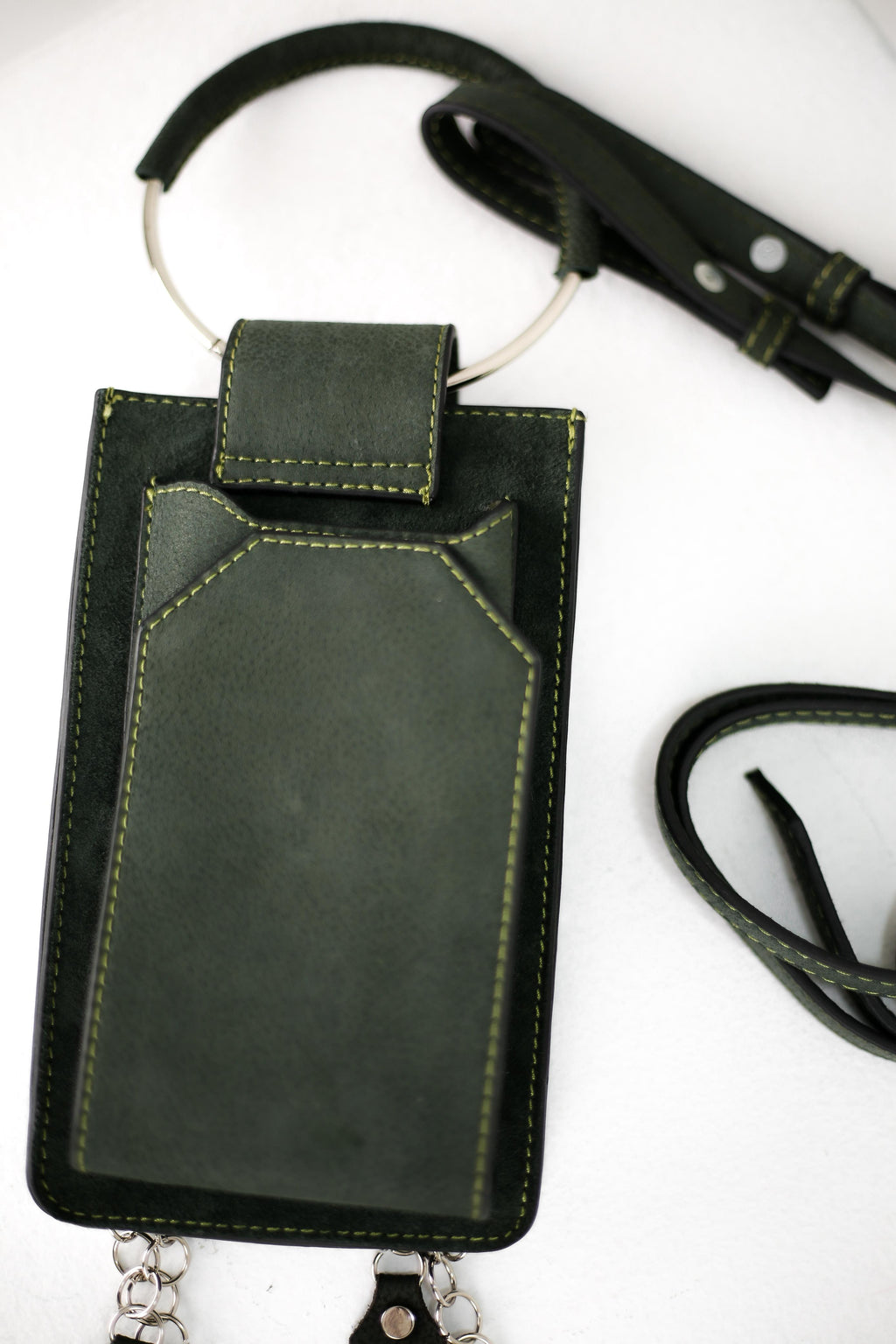 Olive Green Derí Mini Fringe Bag