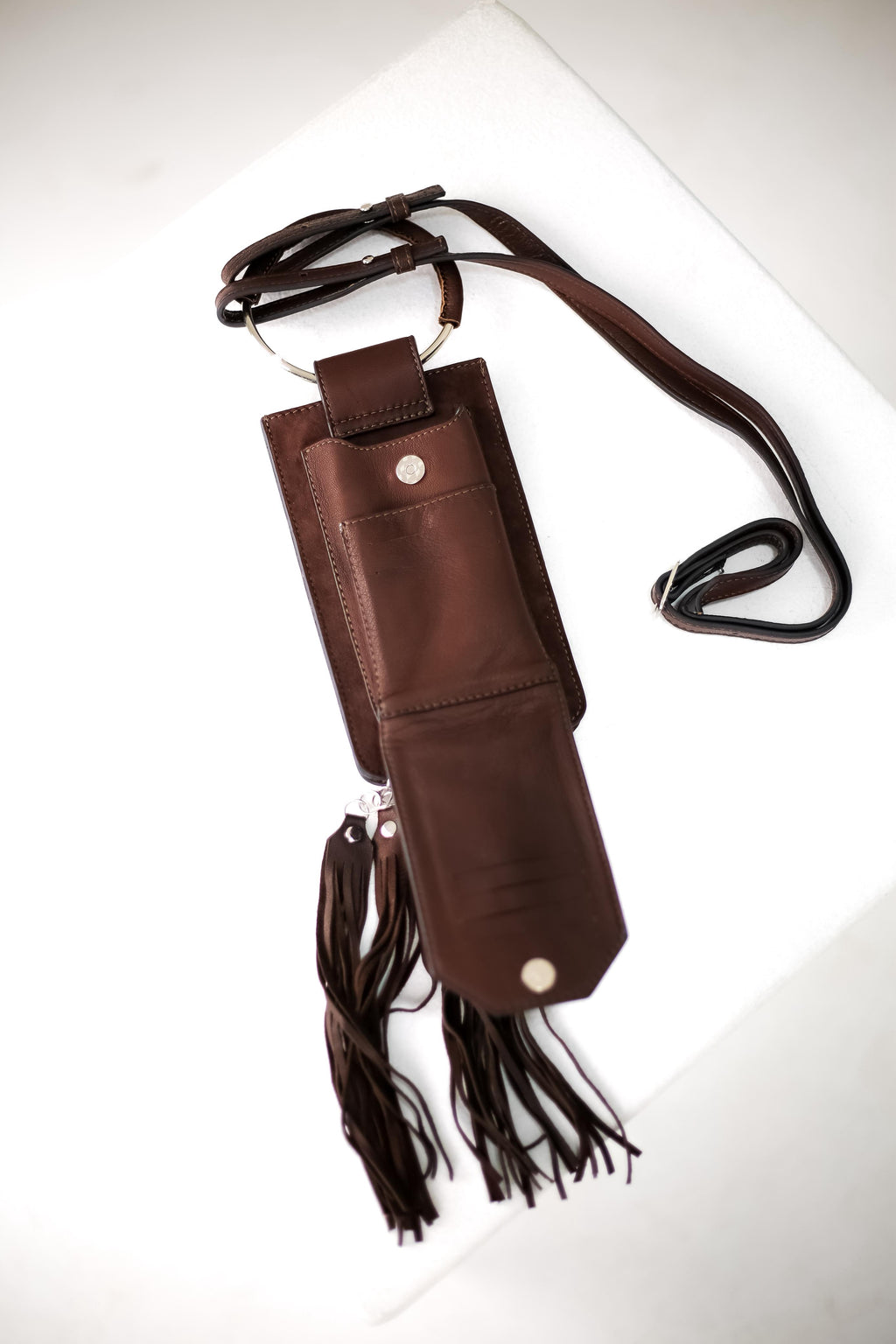 Brown Derí Mini Fringe Bag